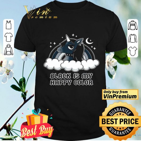 Unicorn Black Is My Happy Color shirt