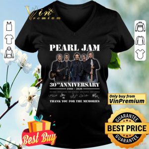 Pearl Jam 30nd Anniversary 1990 2020 Signature Thank You For The Memories shirt