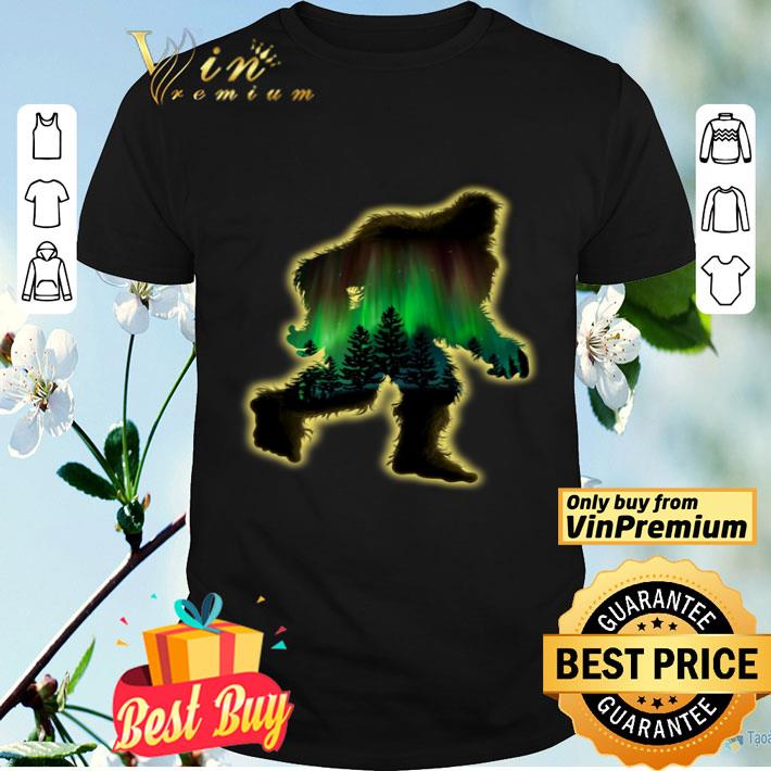 Bigfoot Aurora In The Forest shirt