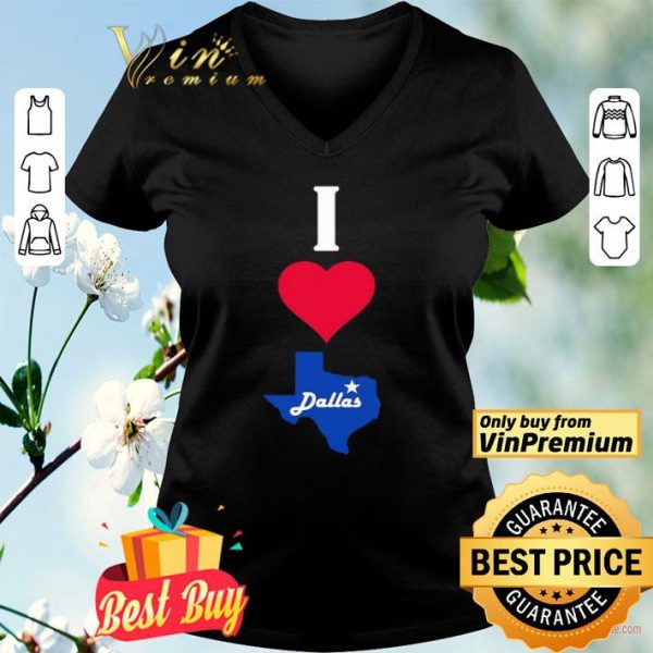 I love dallas map heart shirt