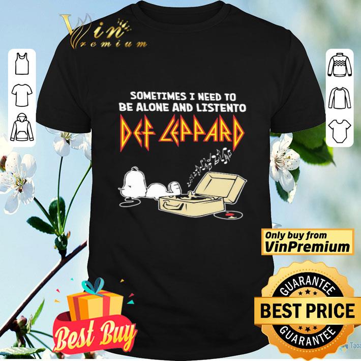 Snoopy sleeping sometimes i need to be alone and listen to Def Leppard shirt