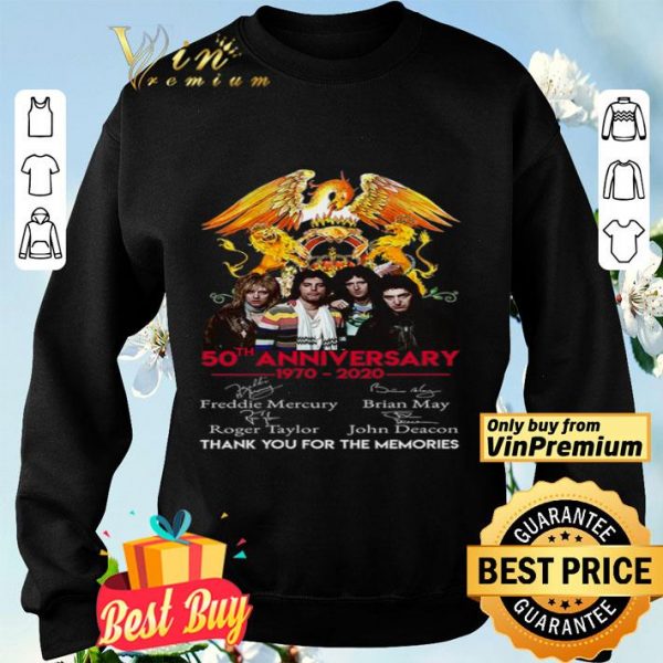 Queen 50th Anniversary 1970 2020 Signature Thank You For The Memories shirt