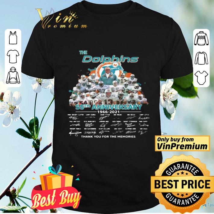 The miami dolphins 55th anniversary 1966 2021 thank you for the memories signatures shirt