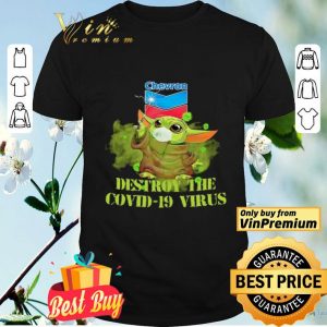 Chevron Baby Yoda destroy the Covid-19 virus shirt