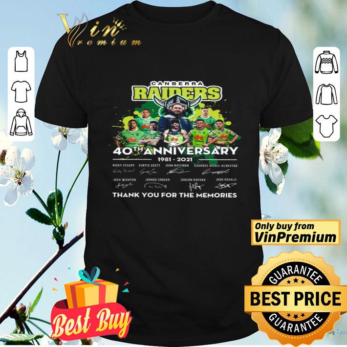 Canberra Raiders 40th Anniversary 1981 2021 Signature Thank You shirt