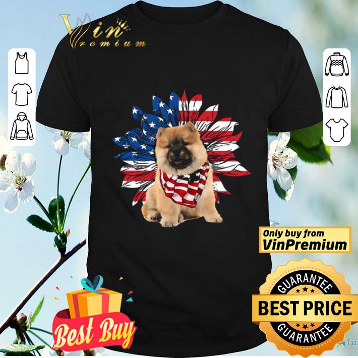 Chow Chow Sunflowers American Flag shirt