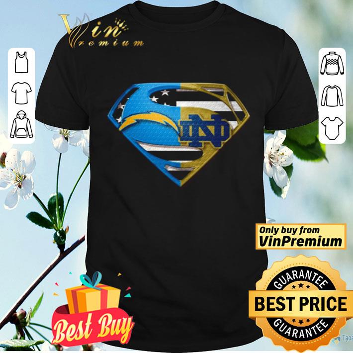 Superman Los Angeles Chargers and Notre Dame shirt