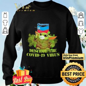 Chevron Baby Yoda destroy the Covid-19 virus shirt