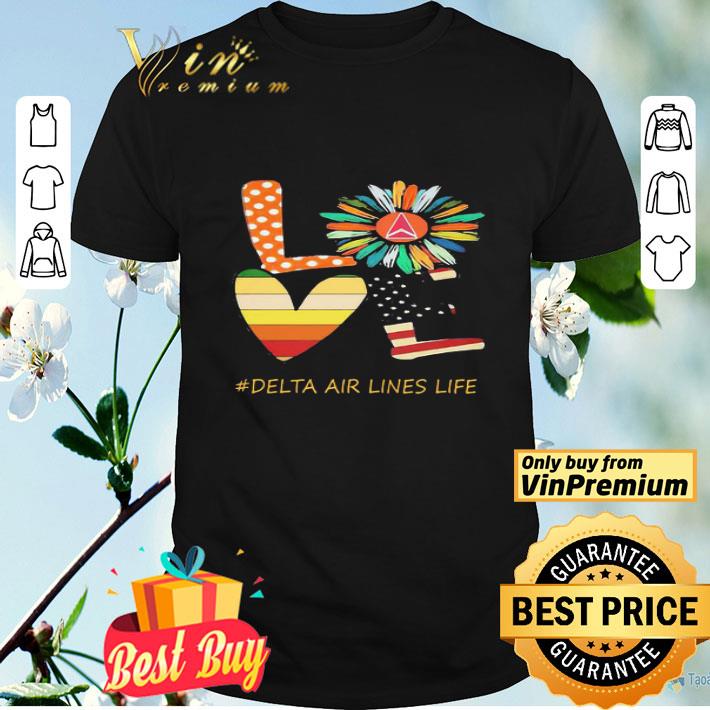 Love delta air lines life flower american flag vintage shirt