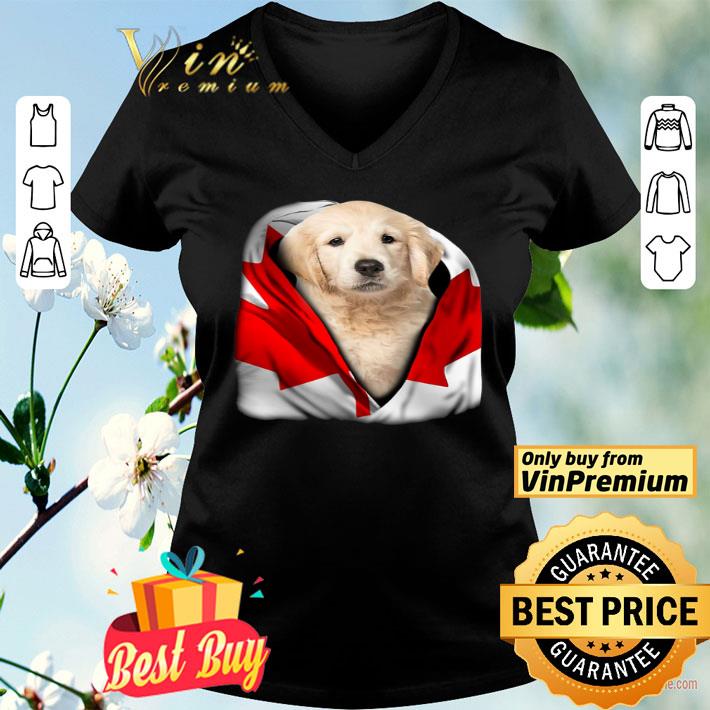 Golden Retriever Cape Canada Flag shirt