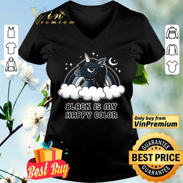 Unicorn Black Is My Happy Color shirt