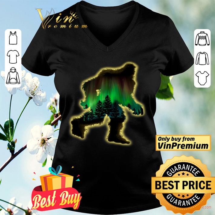 Bigfoot Aurora In The Forest shirt