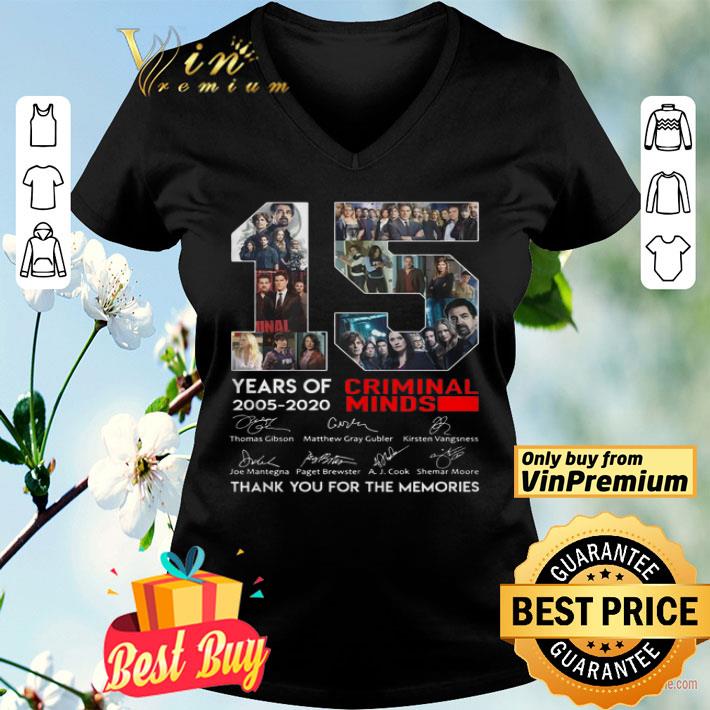 15 Years Of 2005 2020 Criminal Minds Thank You For The Memories Signatures shirt