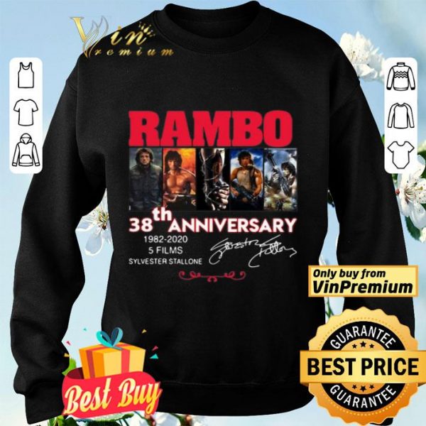 Rambo 38th Anniversary 1982 2020 5 Films Sylvester Stallone Signature shirt