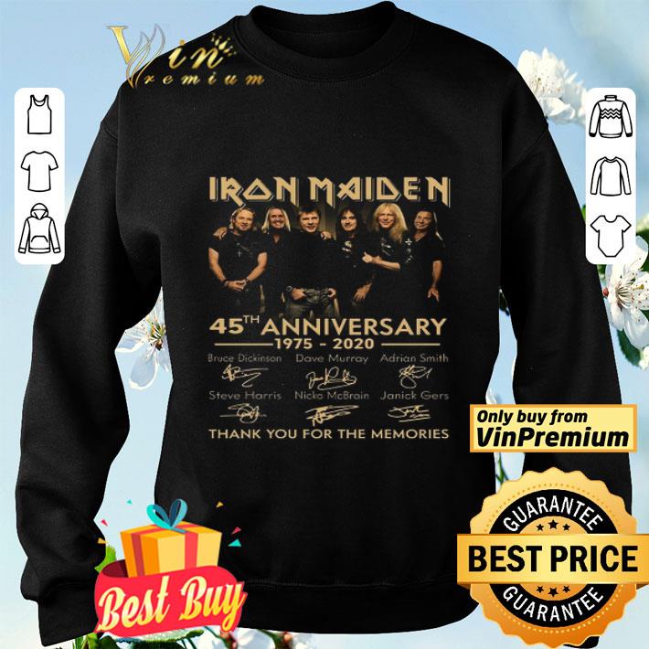 Iron Maiden 45th Anniversary 1975 2020 Signature Thank You For The Memories shirt Iron Maiden 45th Anniversary 1975 2020 Signature Thank You For The Memories shirt