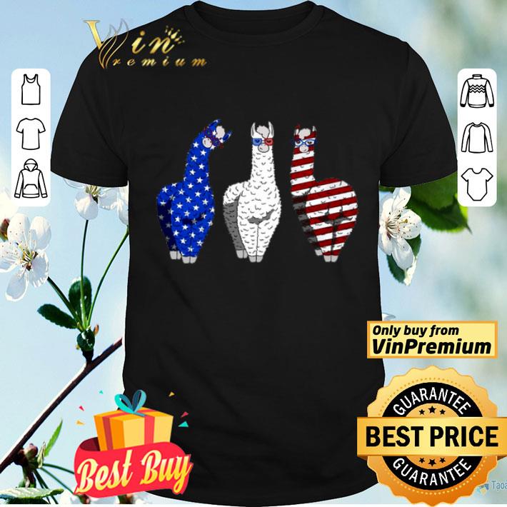Llama American Flag Veteran Independence Day shirt
