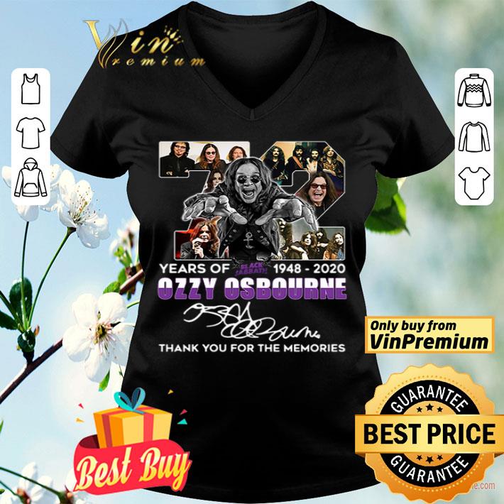 72 Years Of Black Sabbath 1948 2020 Ozzy Osbourne Thank You For The Memories shirt