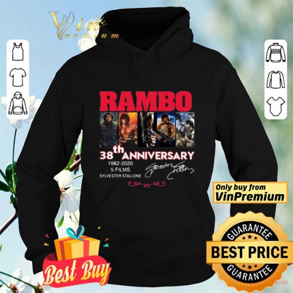 Rambo 38th Anniversary 1982 2020 5 Films Sylvester Stallone Signature shirt