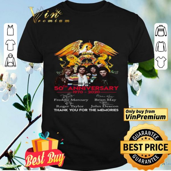Queen 50th Anniversary 1970 2020 Signature Thank You For The Memories shirt