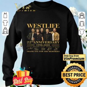 Westlife 22nd Anniversary 1998 2020 Signature Thank You For The Memories shirt
