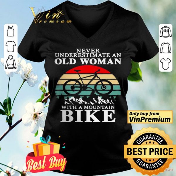 Never underestimate an old woman with a mountain bike vintage shirt