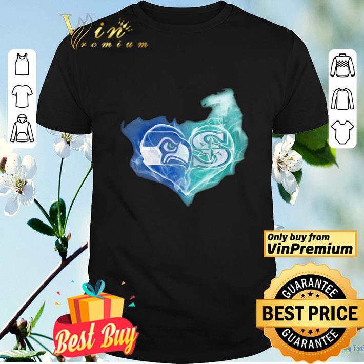 Seattle seahawks and seattle mariners heart shirt