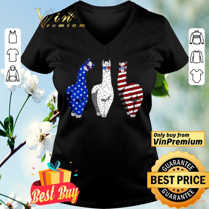 Llama American Flag Veteran Independence Day shirt