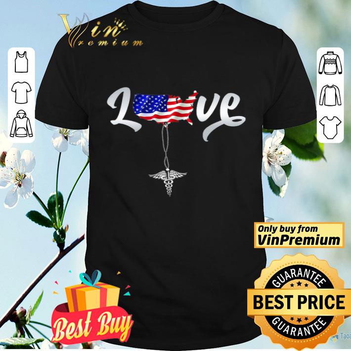 Love American Flag Certified Nursing Assistant shirt