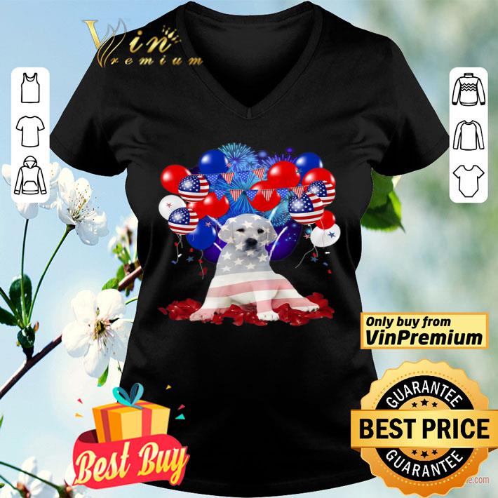 Labrador Happy 4th July American Balloons Flag Dog shirt