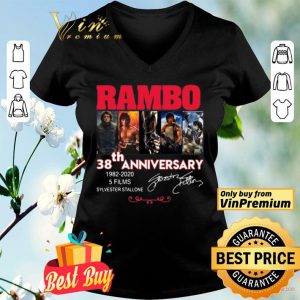 Rambo 38th Anniversary 1982 2020 5 Films Sylvester Stallone Signature shirt