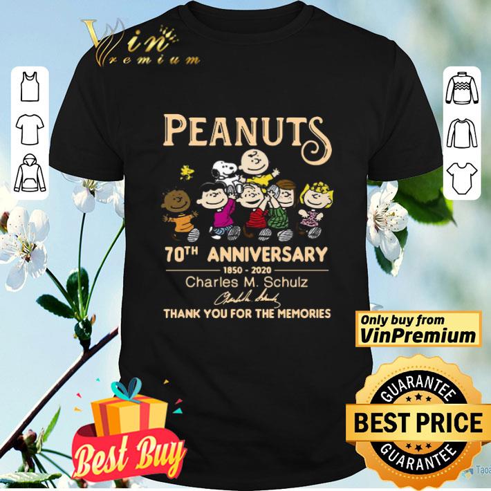 Peanuts 70th Anniversary 1850 2020 Charles M. Schulz Thank You For The Memories Signature shirt