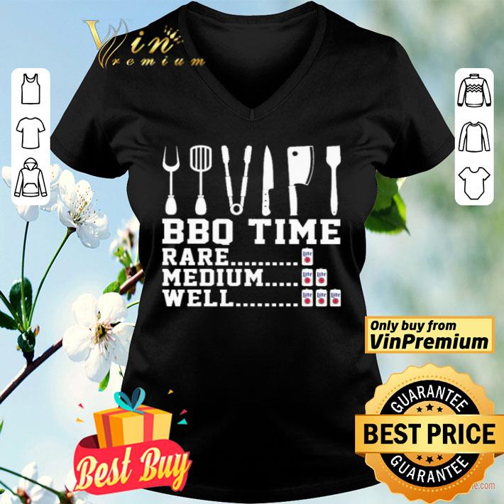 BBQ time rare medium well beer Lite shirt