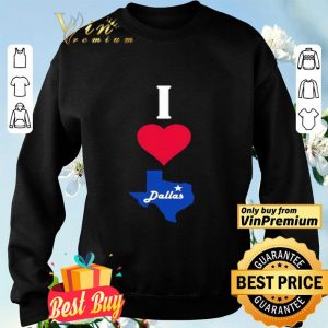 I love dallas map heart shirt