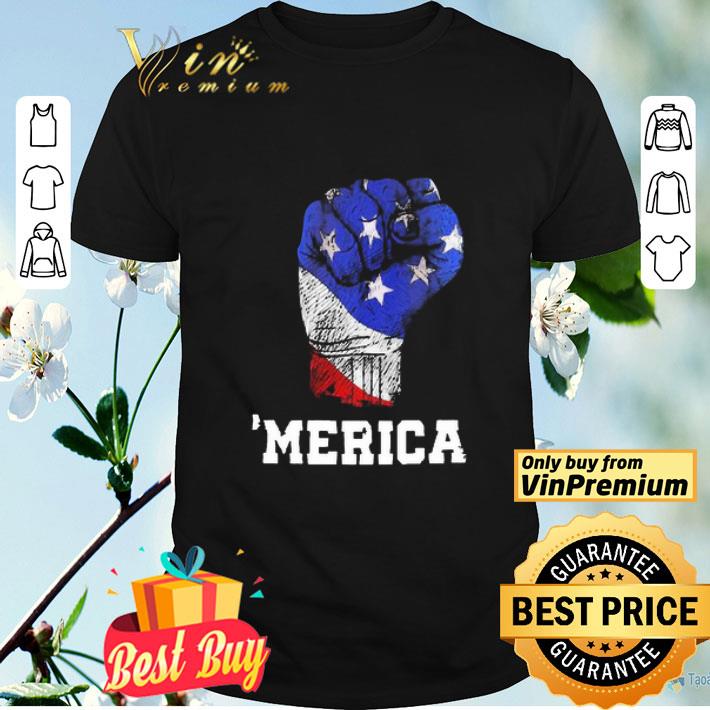 Hand American Flag 4th July shirt