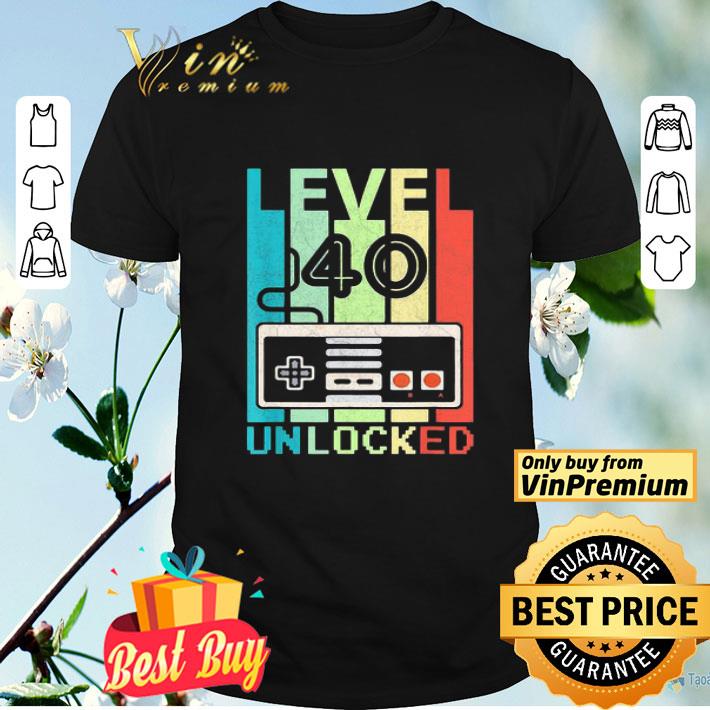 Level 40 unlocked vintage retro shirt
