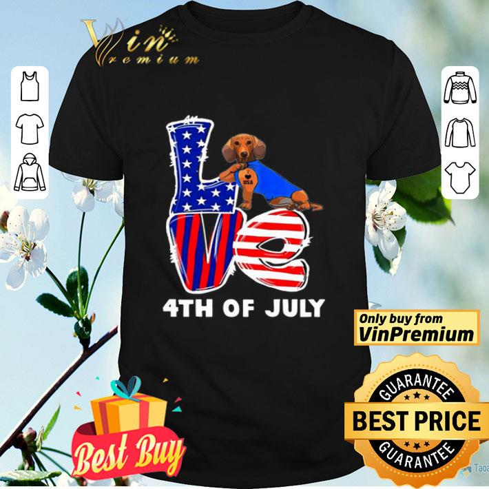 Dachshund Dog Tattoo I Love USA 4th Of July shirt