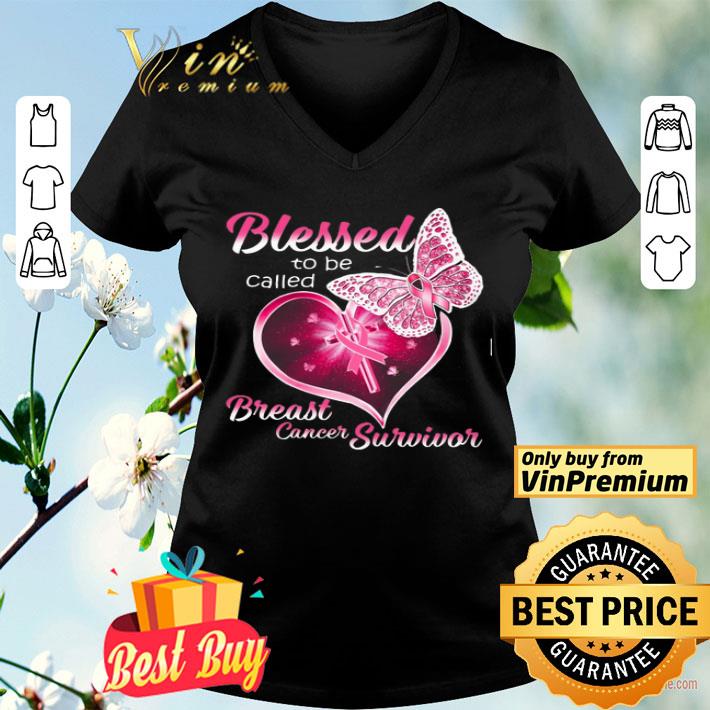 Butterfly Heart Blessed To Be Called Breast Cancer Survivor shirt