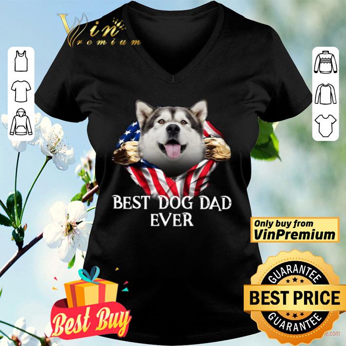 Blood Inside Me Alaskan Malamute Dog American Flag Best Dog Dad Ever shirt