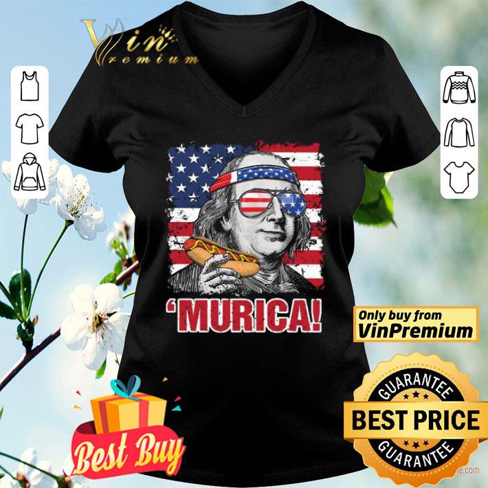 George Washington HotDog Murica American flag shirt