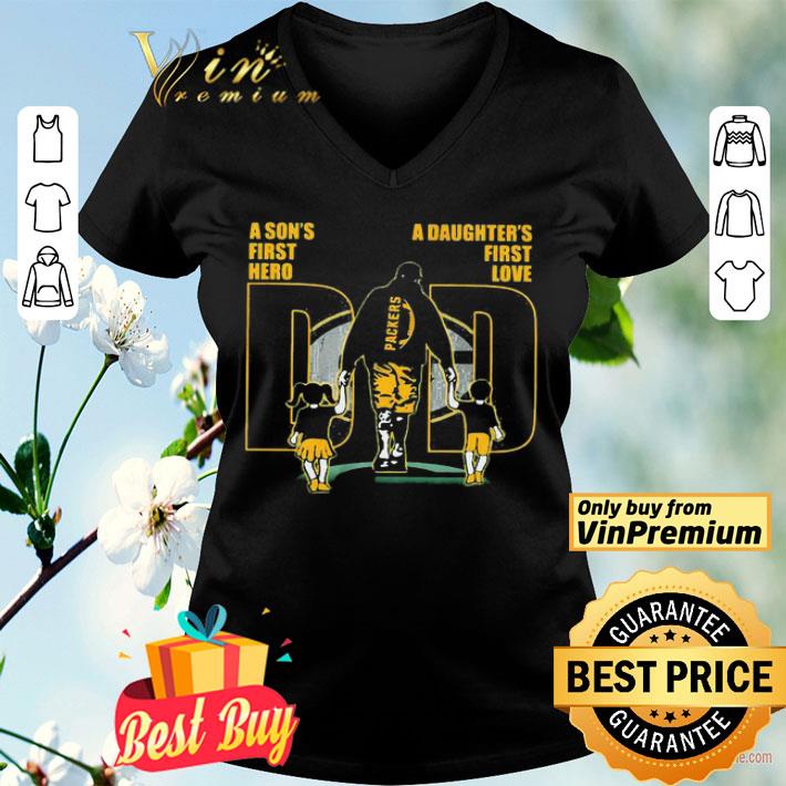 A son’s first hero a daughter’s first love dad green bay packers football happy father’s day shirt