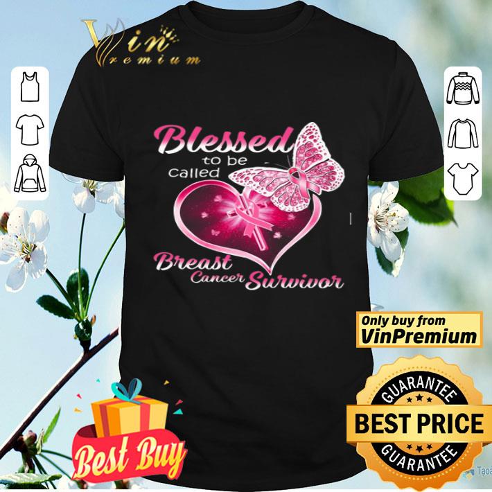 Butterfly Heart Blessed To Be Called Breast Cancer Survivor shirt