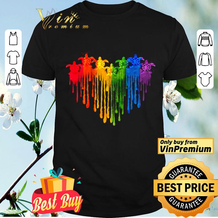Turtle LGBT heart water color shirt