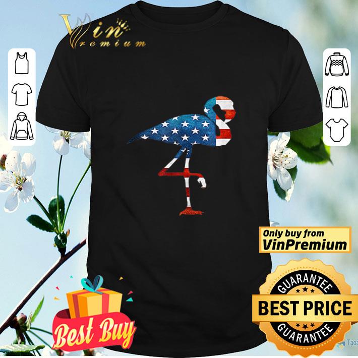Patriotic 4th of July Flamingo American flag USA shirt