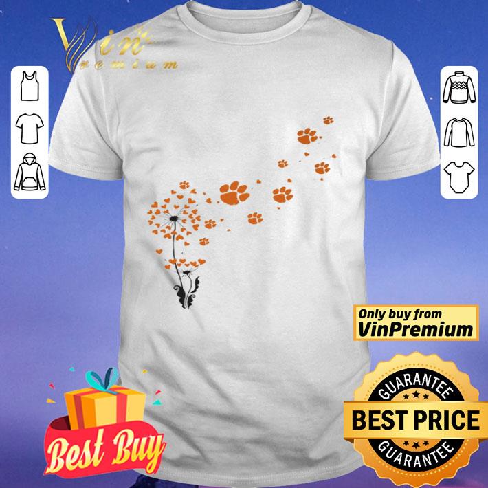 Dandelion flower clemson tigers football hearts shirt