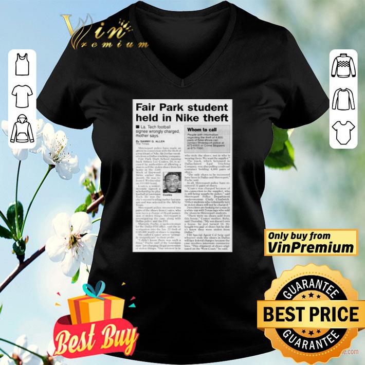 Fair park student held in nike theft shirt