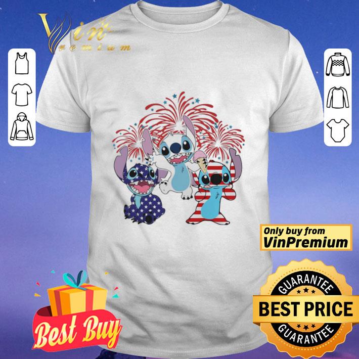 Stitch firework american flag independence day shirt