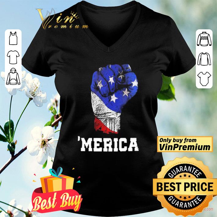 Hand American Flag 4th July shirt