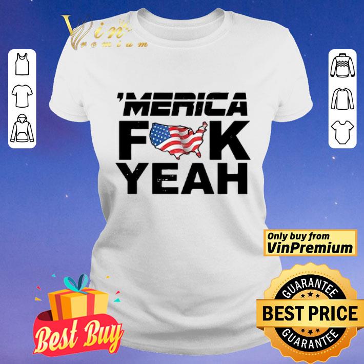 ‘Merica Duck yeah flag map shirt