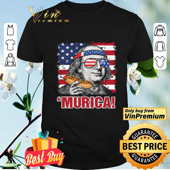 George Washington HotDog Murica American flag shirt