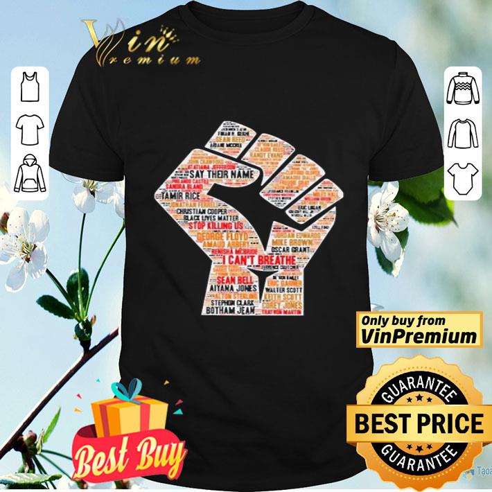 I can’t breathe black hand power BLM shirt